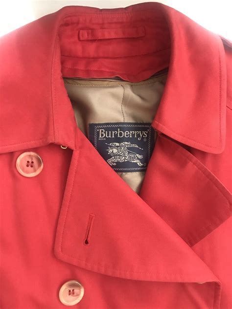 vintage red Burberry trench coat